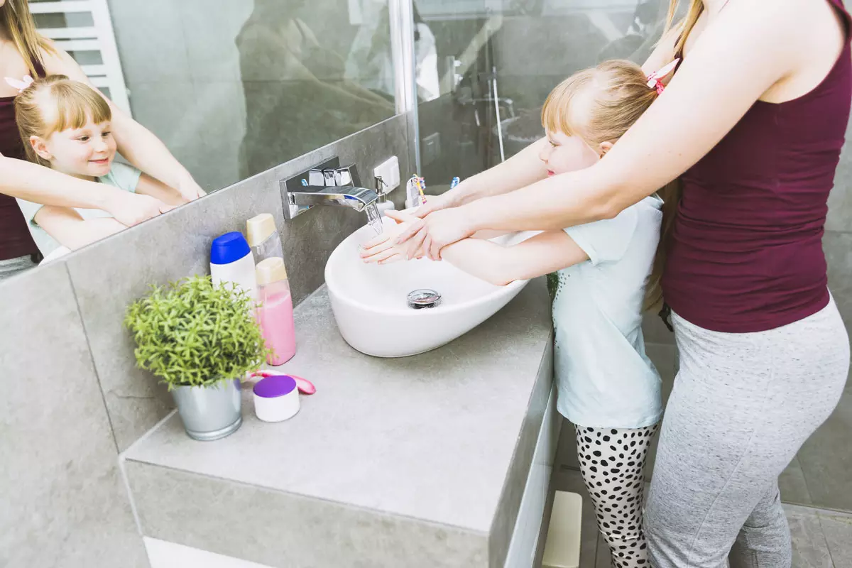 Level Up Home Solutions Bathroom Sink Mother And Daughter